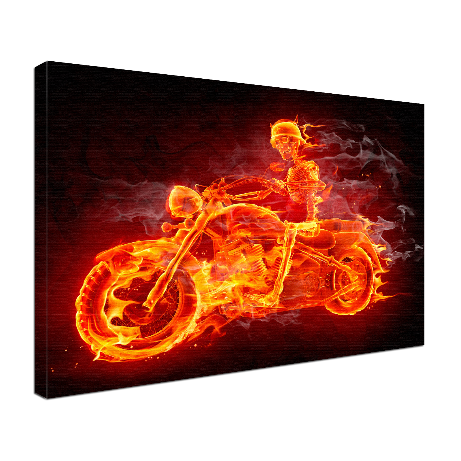 Leinwandbild Burn Flammen Bike