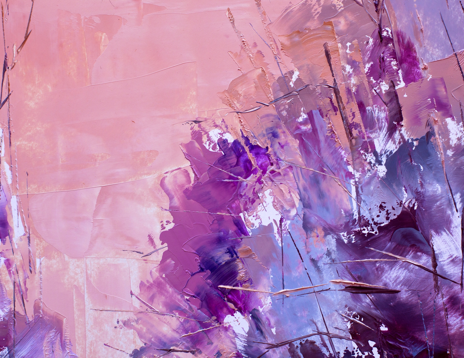 Leinwandbild Gemälde Abstrakt Violett