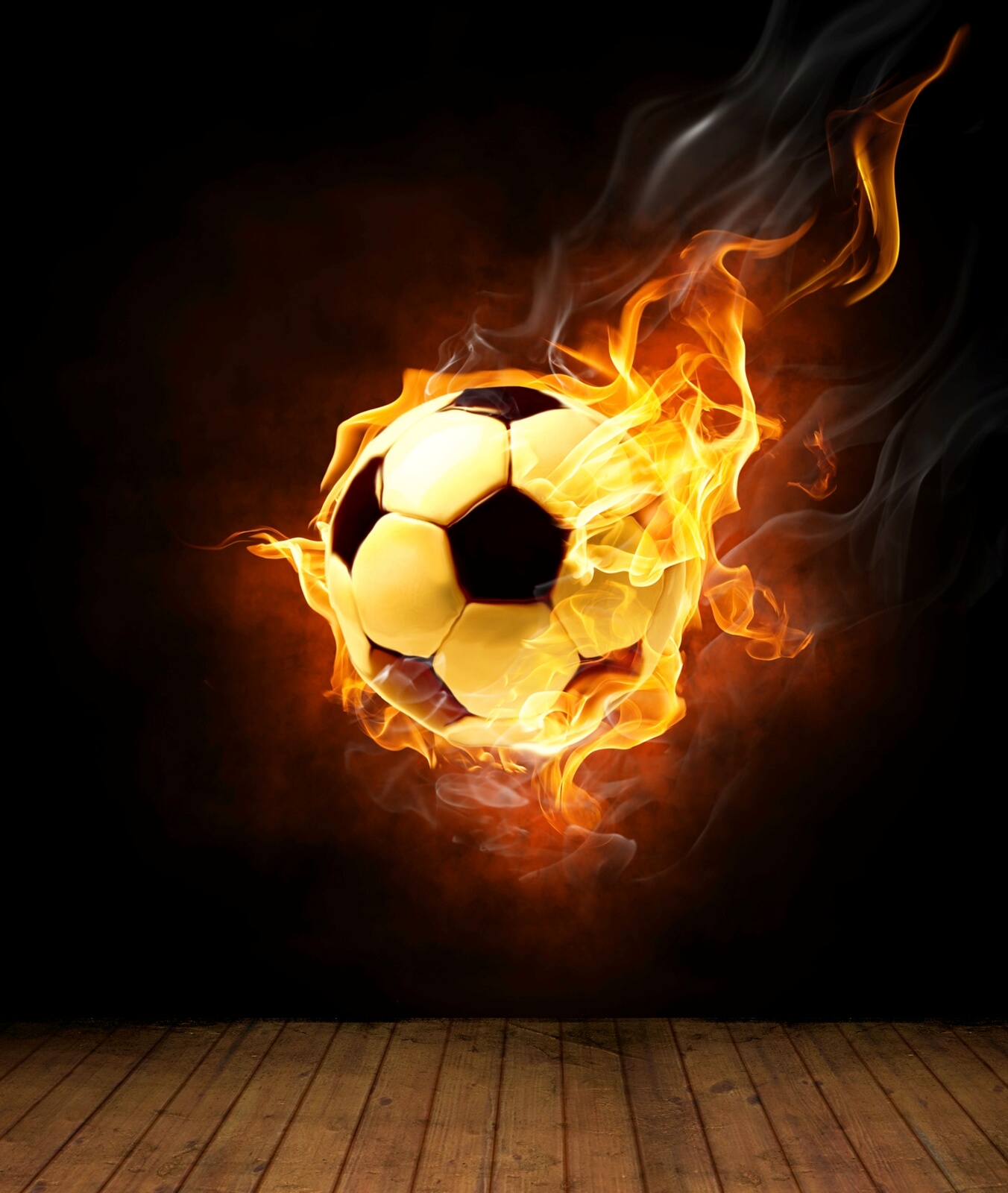 Vlies XXL Poster Fototapete Tapete Flammen Burn Soccer