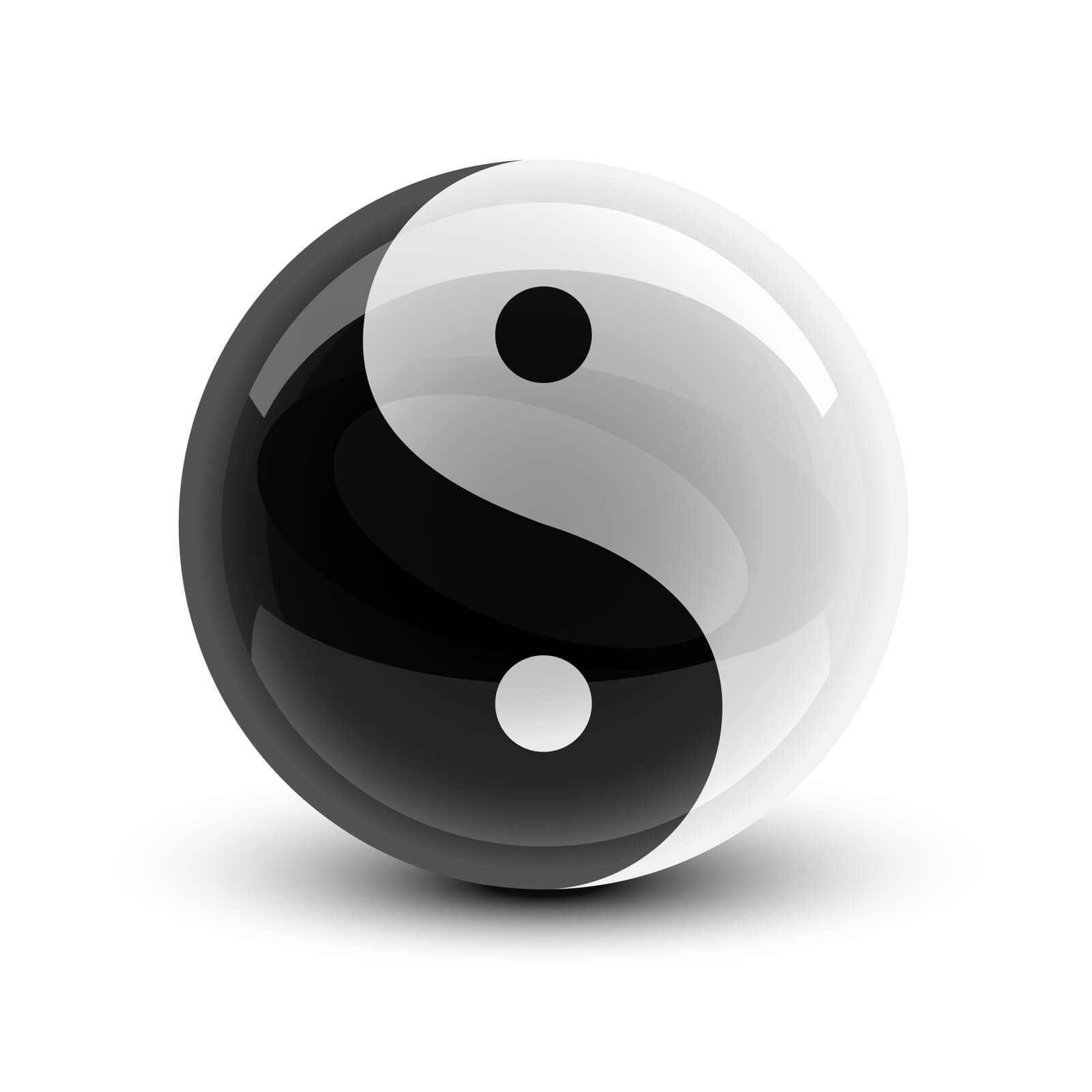 Beistelltisch Couchtisch mit Motiv Yin und Yang