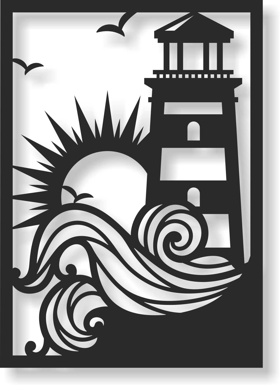 Bild Wandbild Wandtattoo Acryl Mobile Leuchtturm Meer Sonne