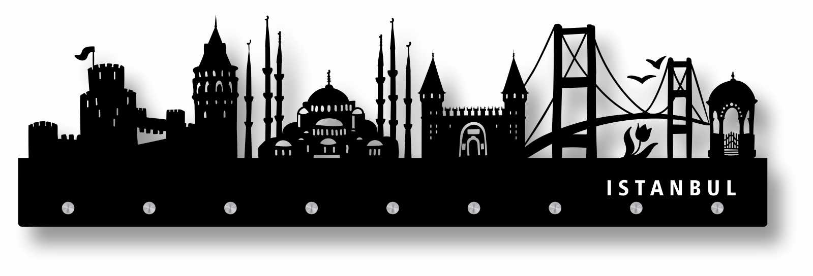 Garderobe Istanbul Wandgarderobe Designer-Garderobe  schwarz 120x60 cm