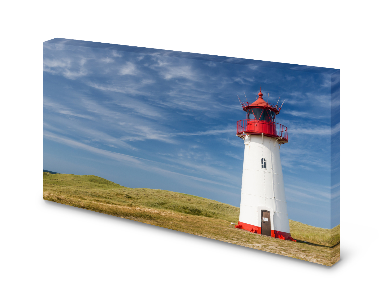 Magnettafel Pinnwand Bild Leuchtturm Natur Düne Horizont gekantet