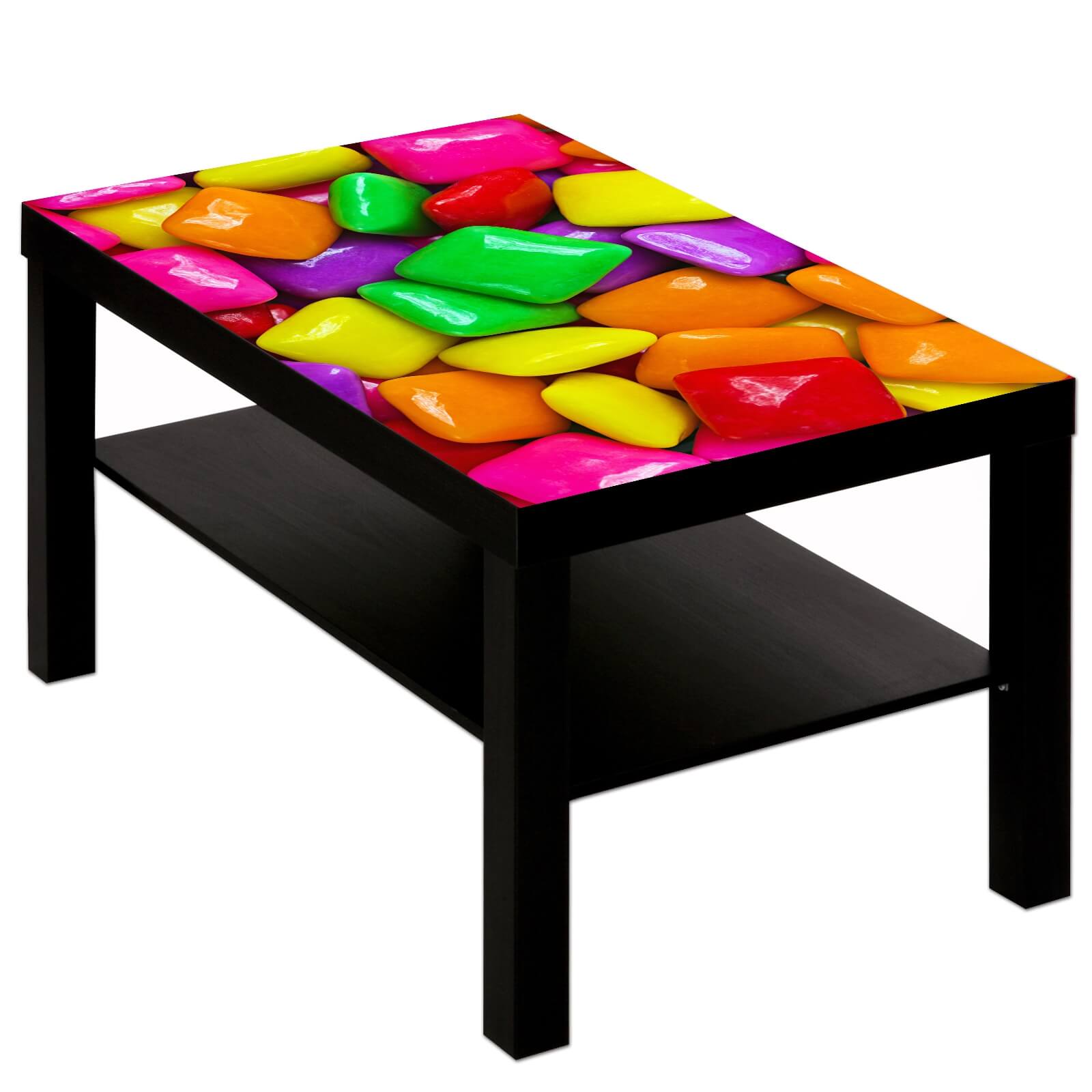 Couchtisch Tisch mit Motiv Bild Candy knallbunt 1