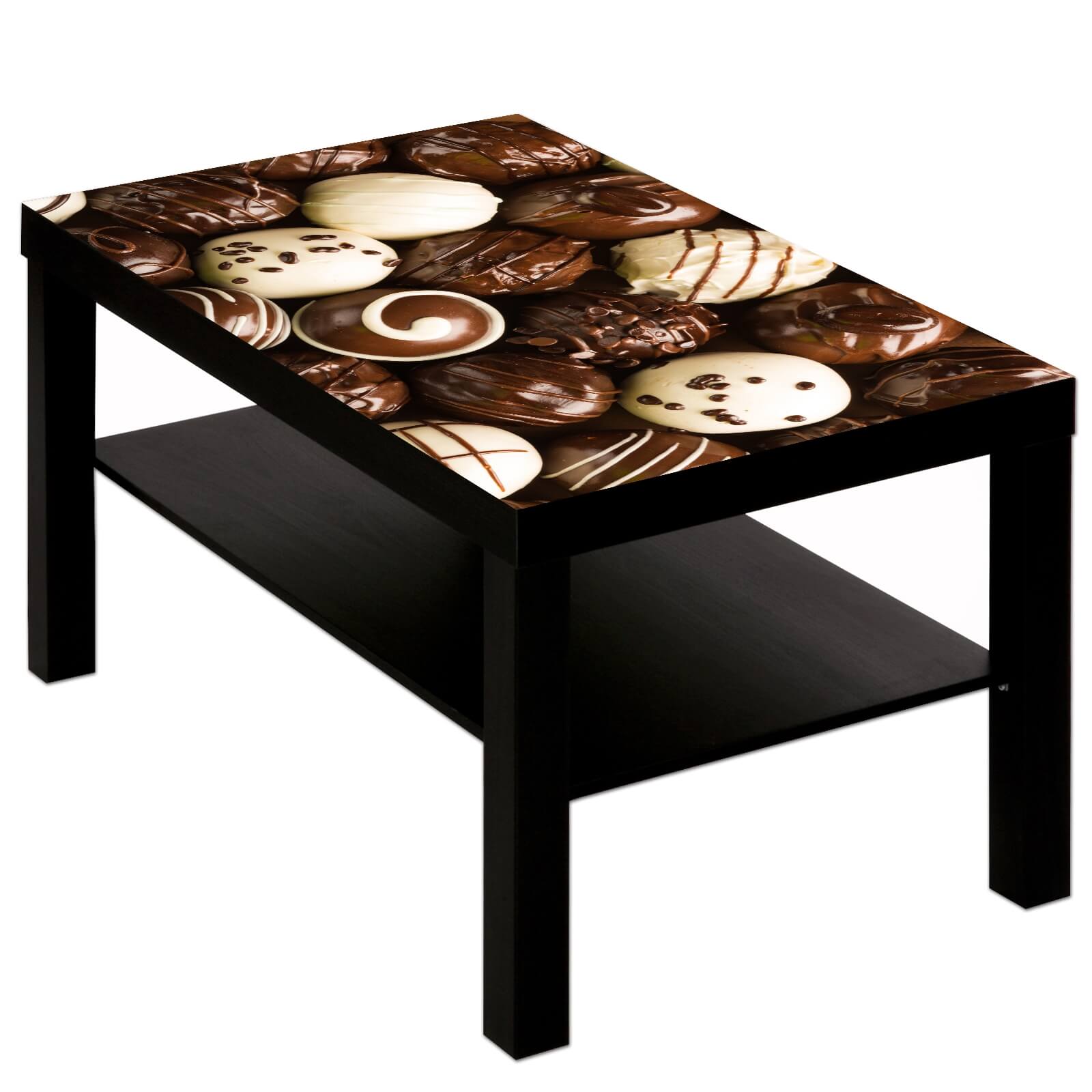 Couchtisch Tisch mit Motiv Bild Schokolade Pralinen