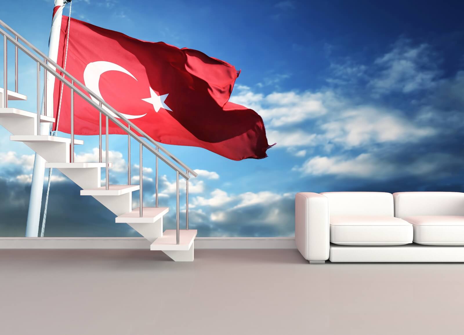 Vlies Tapete XXL Poster Fototapete Türkei Flagge Fahne