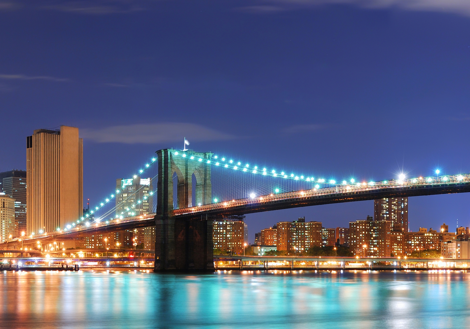 Poster Fototapete Städte New York City Brooklyn Bridge