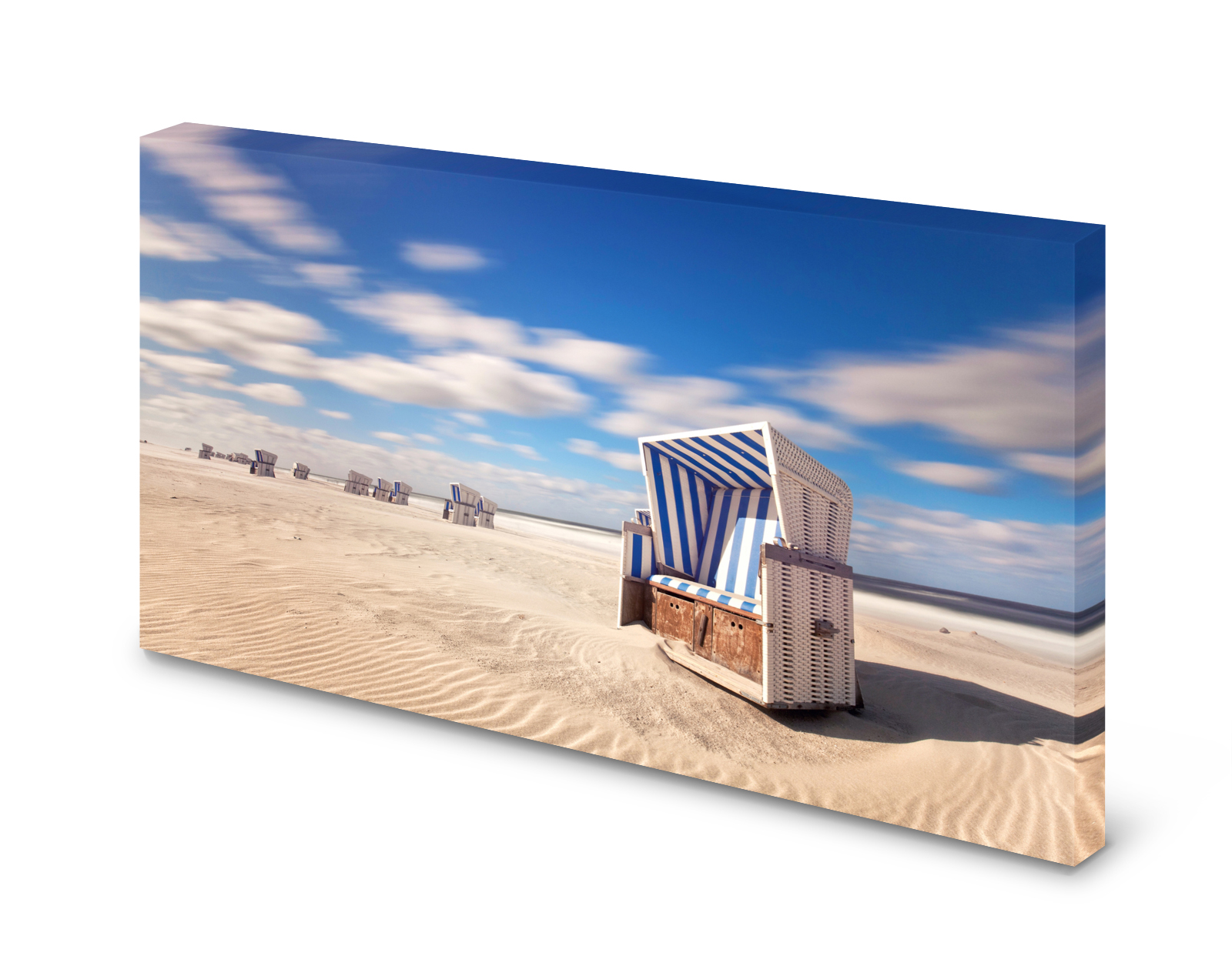 Magnettafel Pinnwand Bild Natur Strandkorb Sonne Strand gekantet