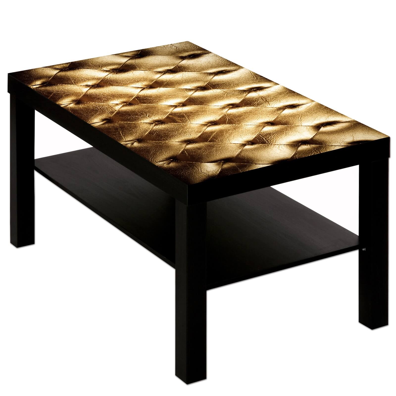 Couchtisch Tisch mit Motiv Bild Muster Polster in gold