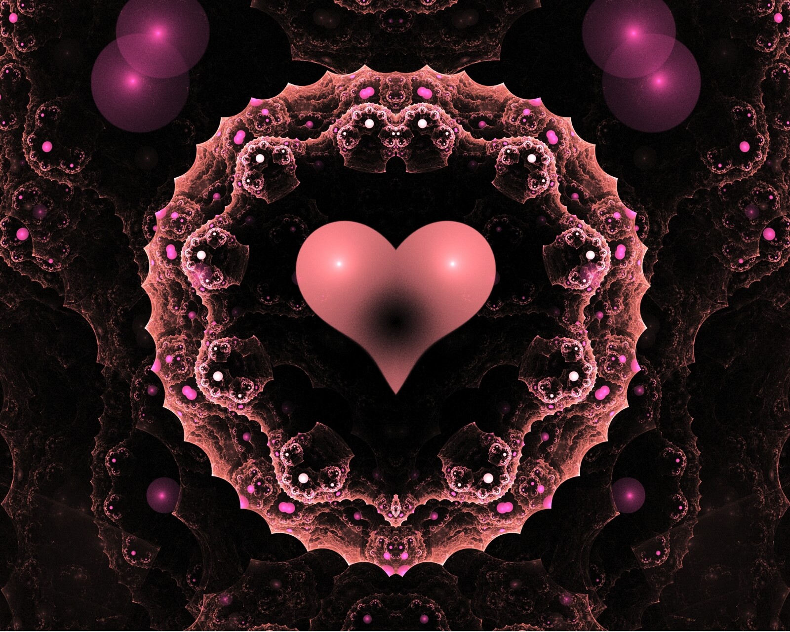 Vlies XXL-Poster Fototapete Tapete Muster Herz schwarz rosa