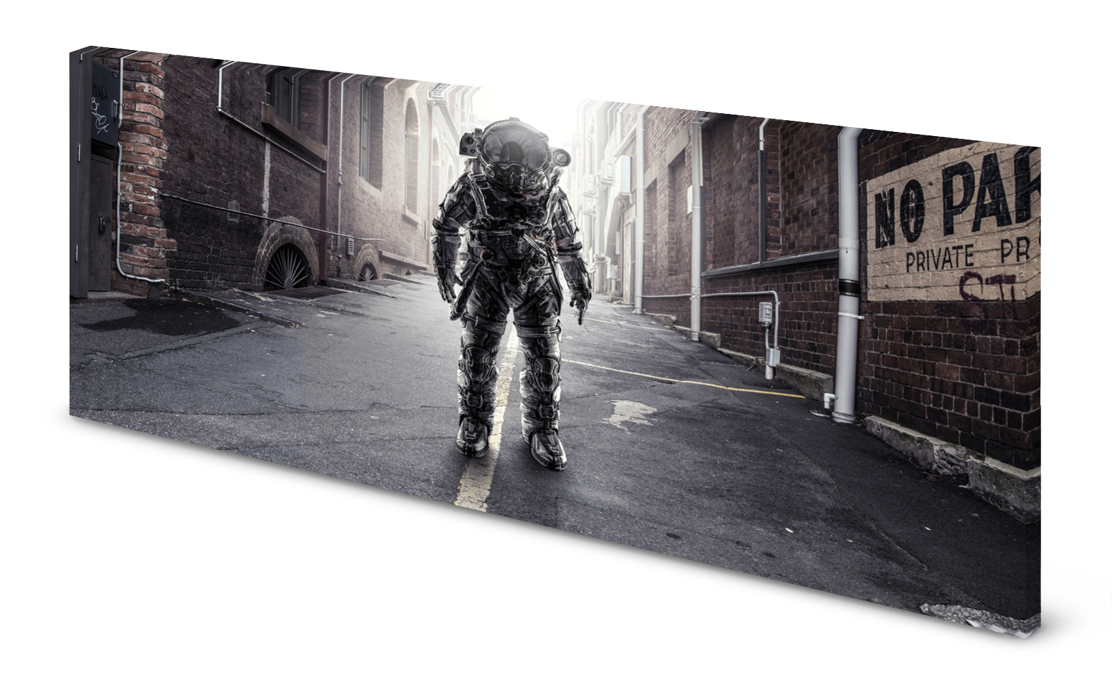 Magnettafel Pinnwand Bild Astronaut Urban Big City gekantet