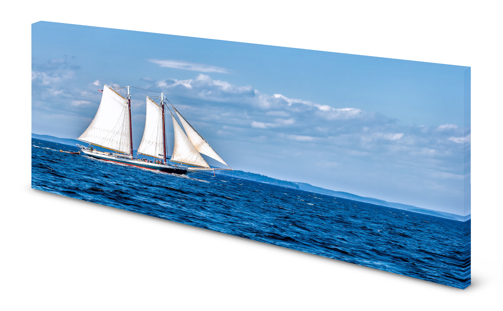 Magnettafel Pinnwand Bild Panorama Segelboot Meer gekantet