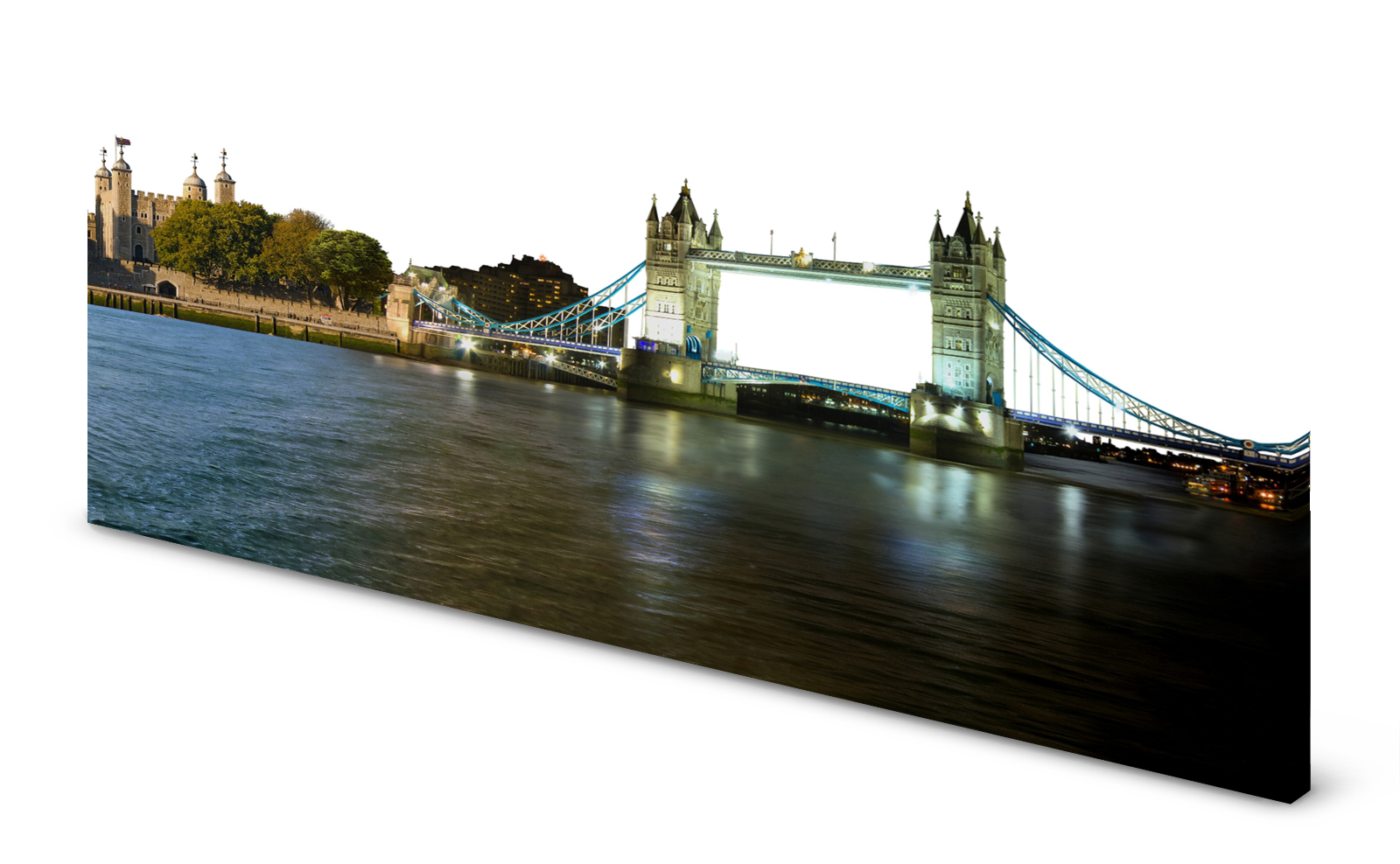 Magnettafel Pinnwand Bild Panorama London Tower Bridge gekantet