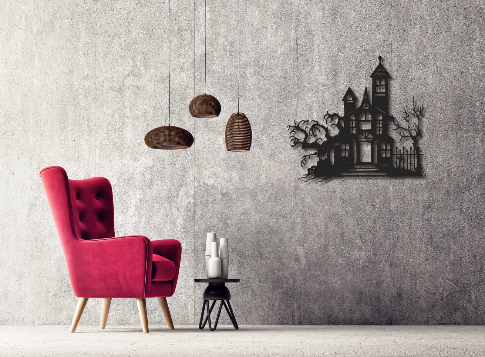 Bild Wandbild 3D Wandtattoo Acryl Gothic Horrorhaus Spukhaus