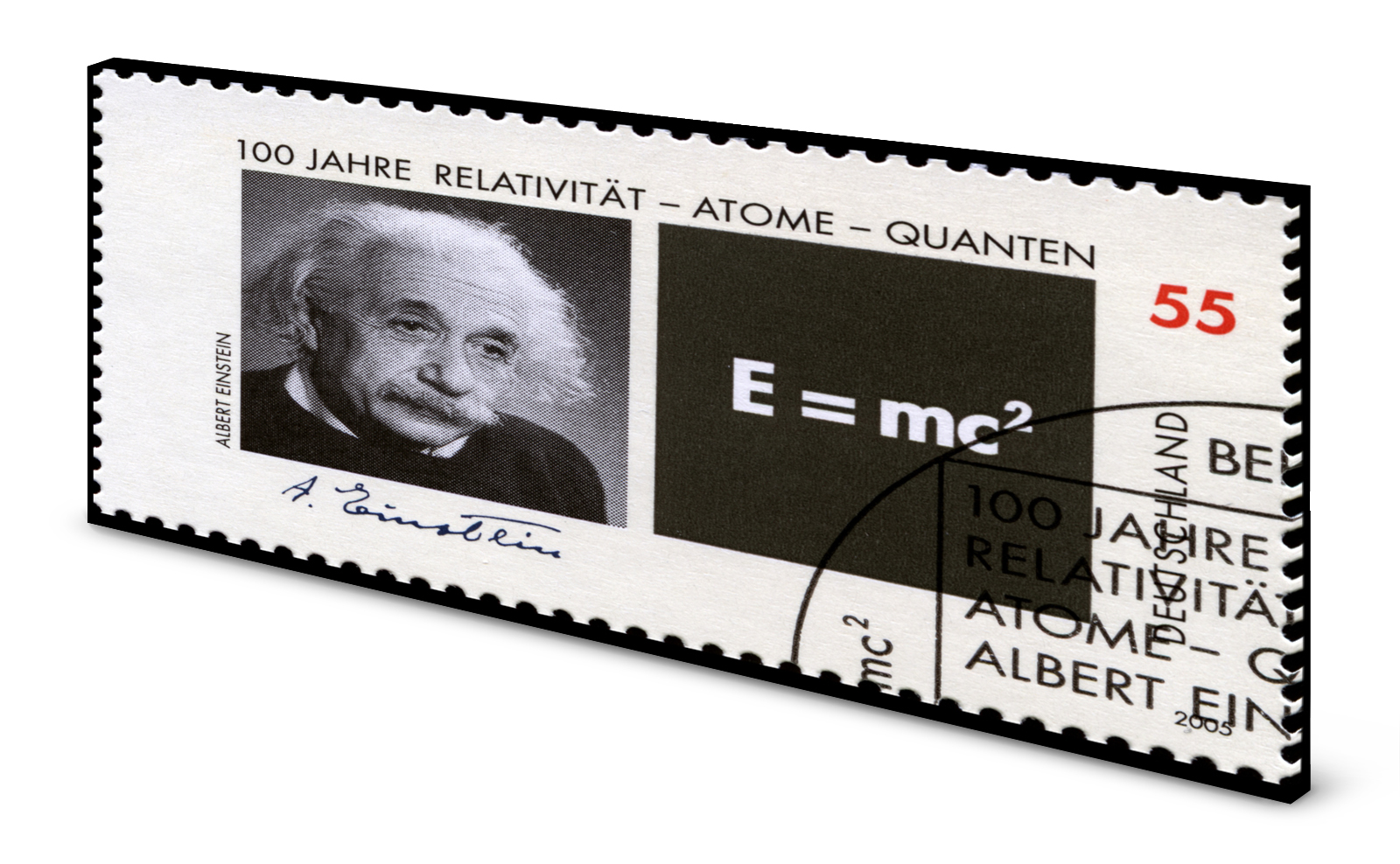 Magnettafel Pinnwand Bild Briefmarke Albert Einstein gekantet