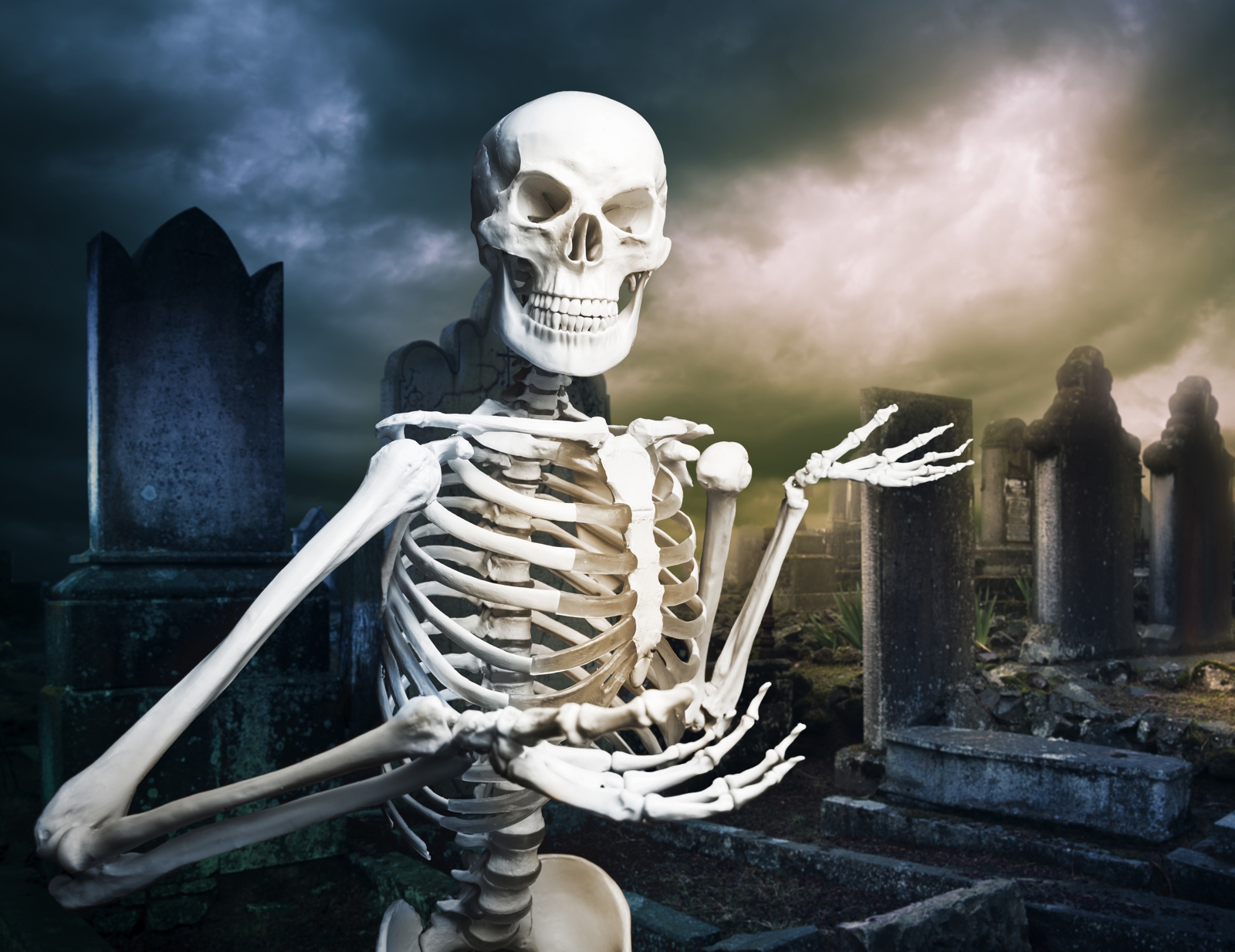 Leinwandbild Gothic Hugo Totenkopf Skelett