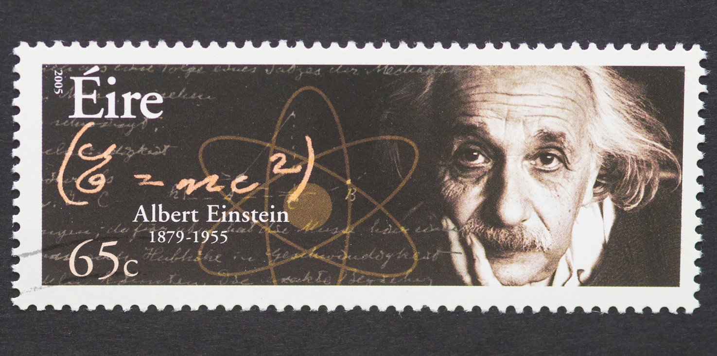 Magnettafel Pinnwand Bild XXL Panorama Einstein Briefmarke