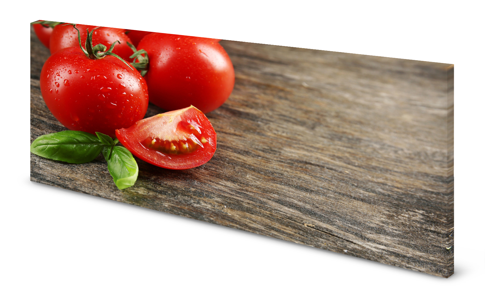 Magnettafel Pinnwand Bild Küche Holz Holzoptik Tomate gekantet
