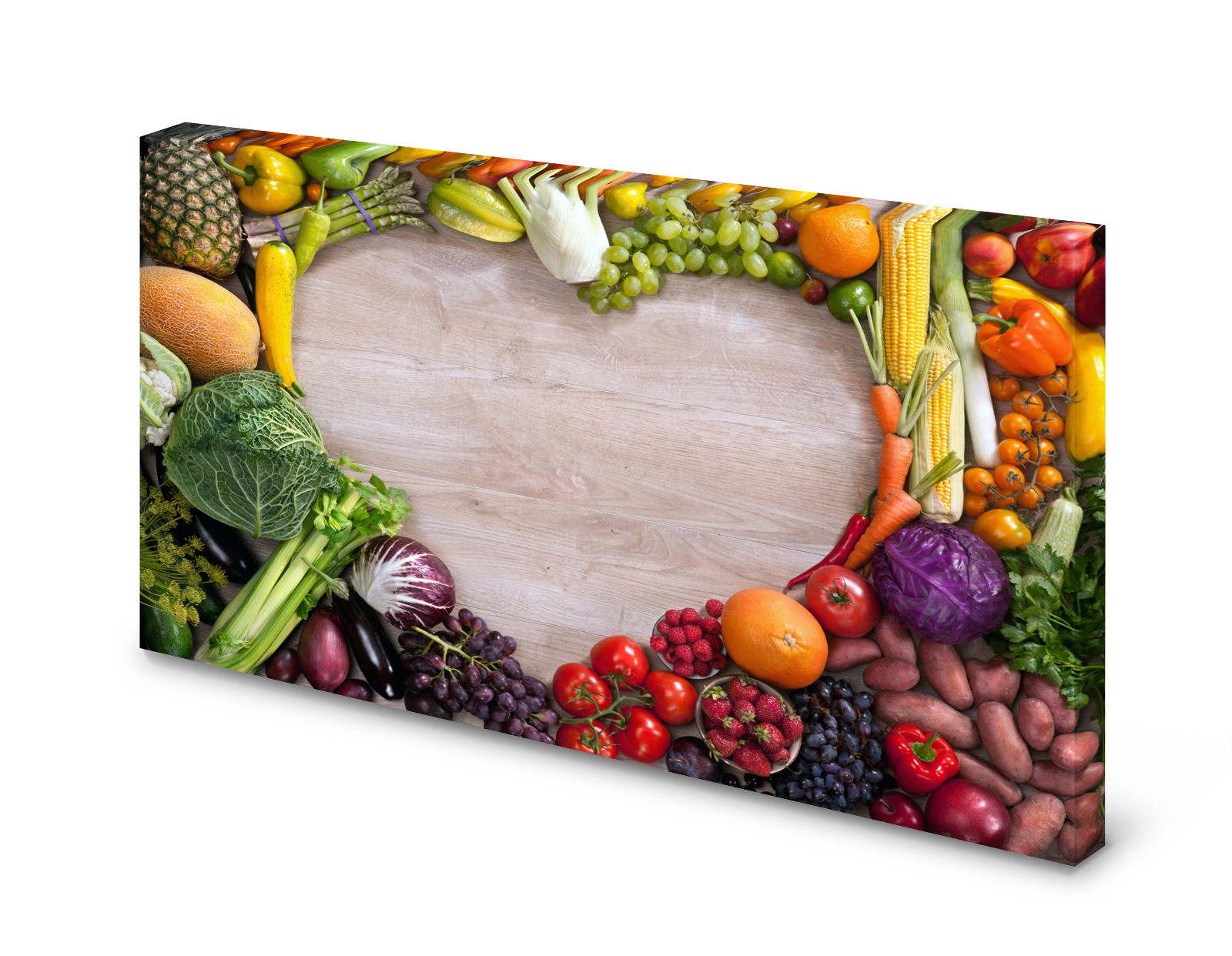 Magnettafel Pinnwand Bild Veggie Gemüse Herz Küche gekantet