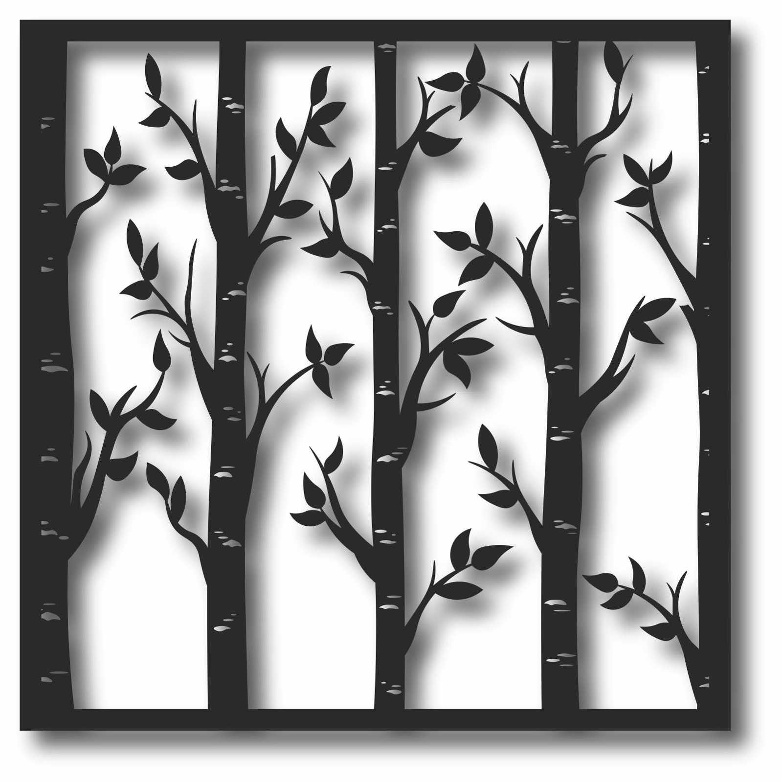 Bild Wandbild 3D Wandtattoo Acryl Mobile Bäume Birken Bäumchen
