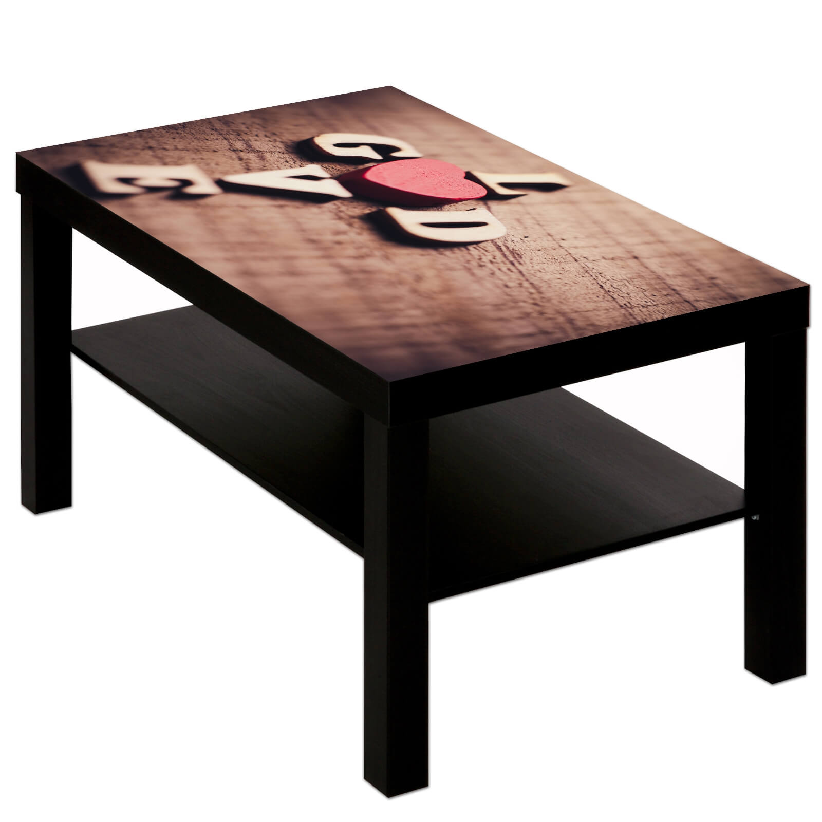 Couchtisch Tisch mit Motiv Bild God Love auf Holz