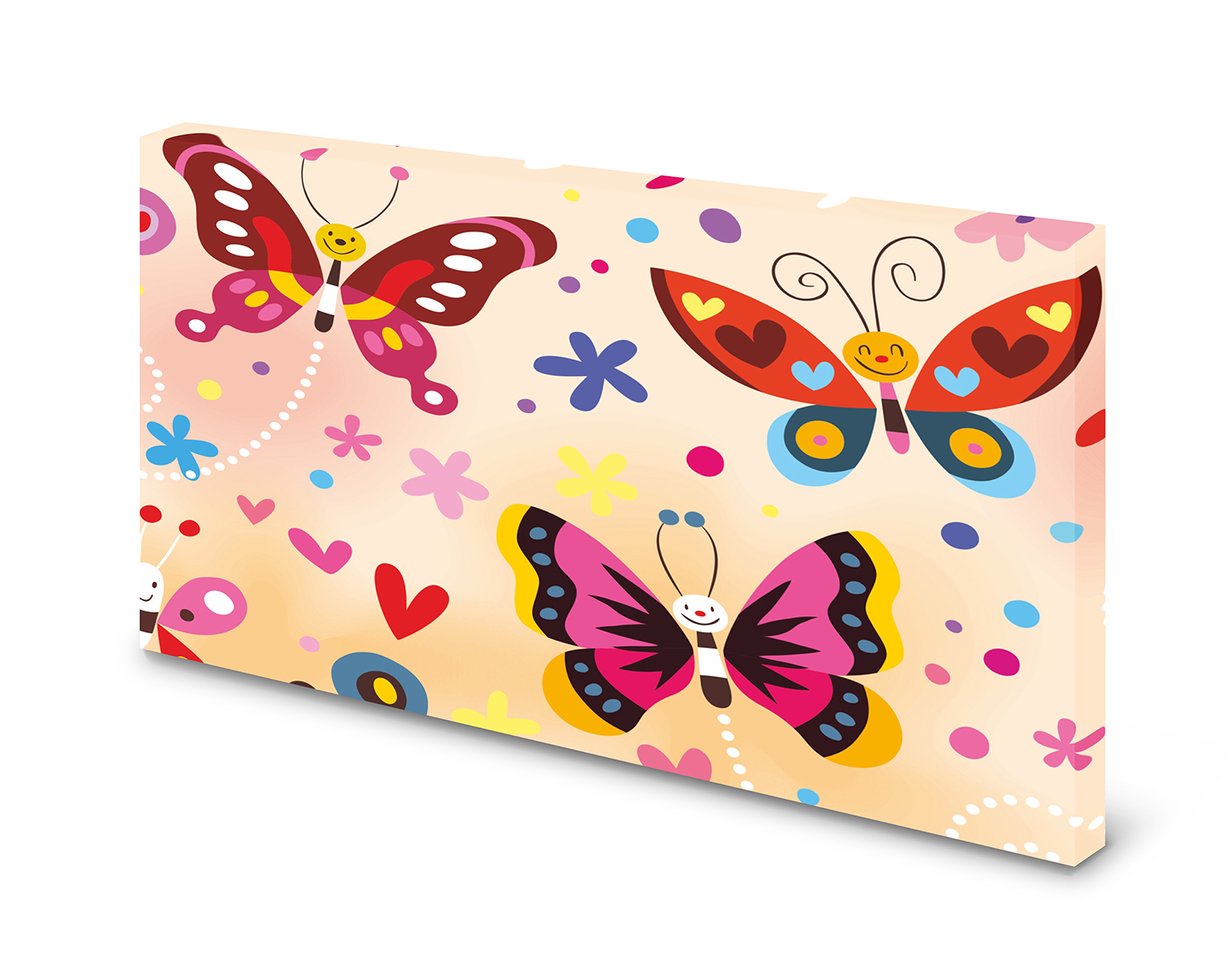 Magnettafel Pinnwand Bild   Schmetterlinge bunt XXL gekantet