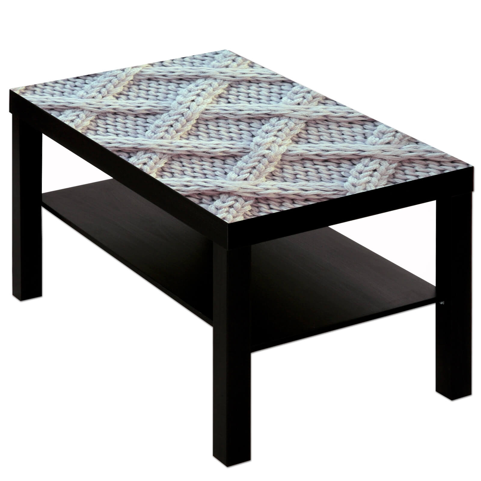 Couchtisch Tisch mit Motiv Bild Muster Strickmuster Maschen Wolle 5