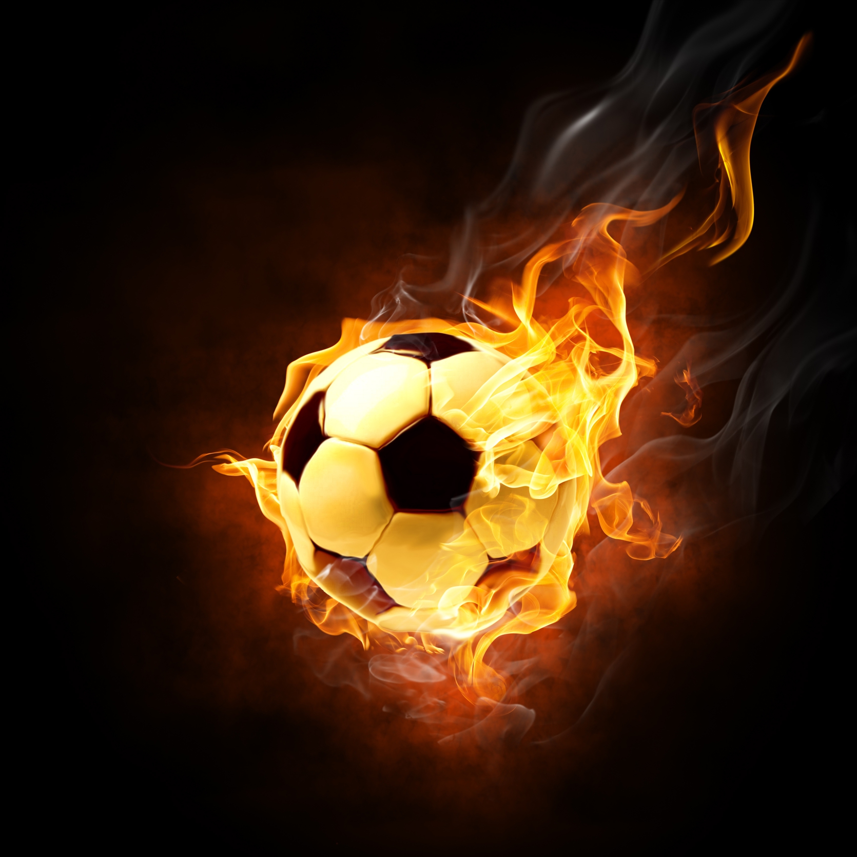 Leinwandbild Feuer Burn Fußball