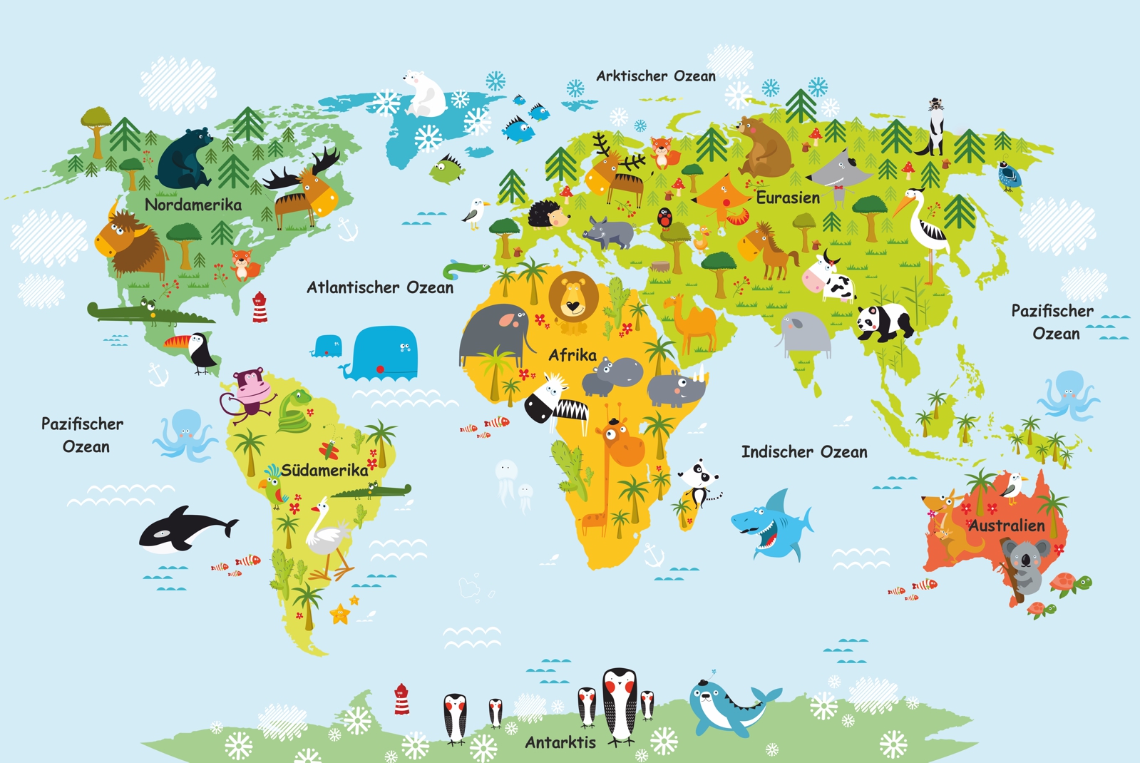 Magnettafel Pinnwand  Weltkarte Landkarte Kinder