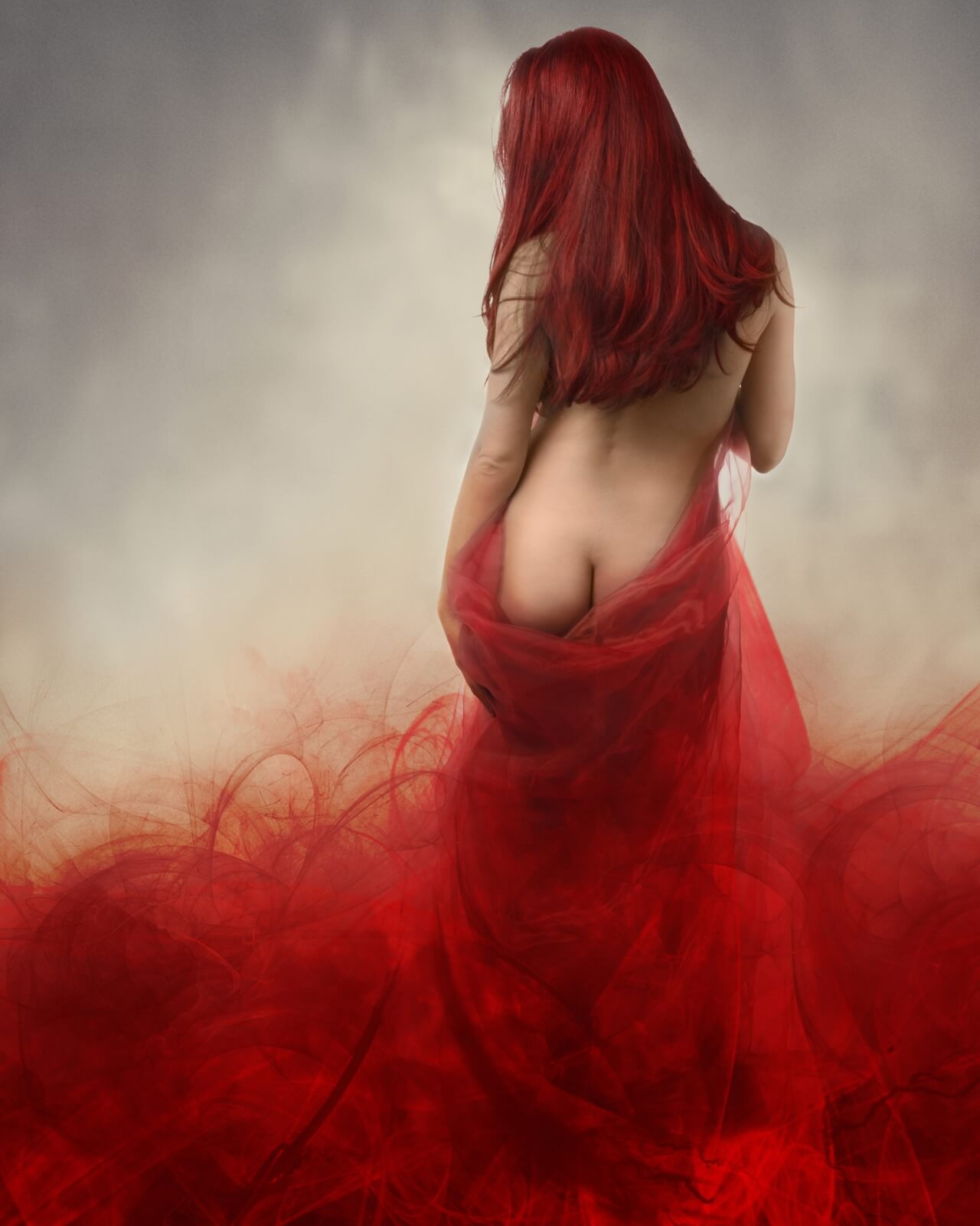 Vlies Tapete XXL Poster Fototapete Erotik Lady in red