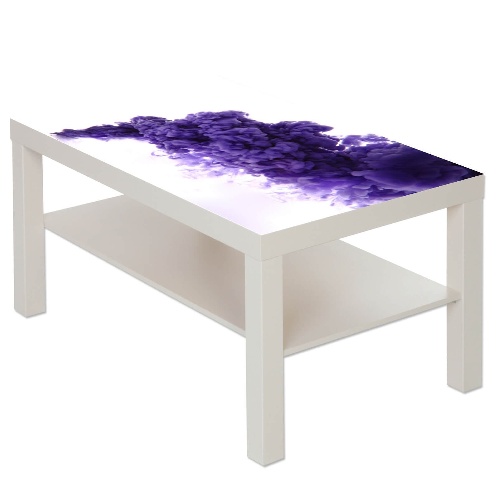 Couchtisch Tisch mit Motiv Bild Muster Rauch in lila