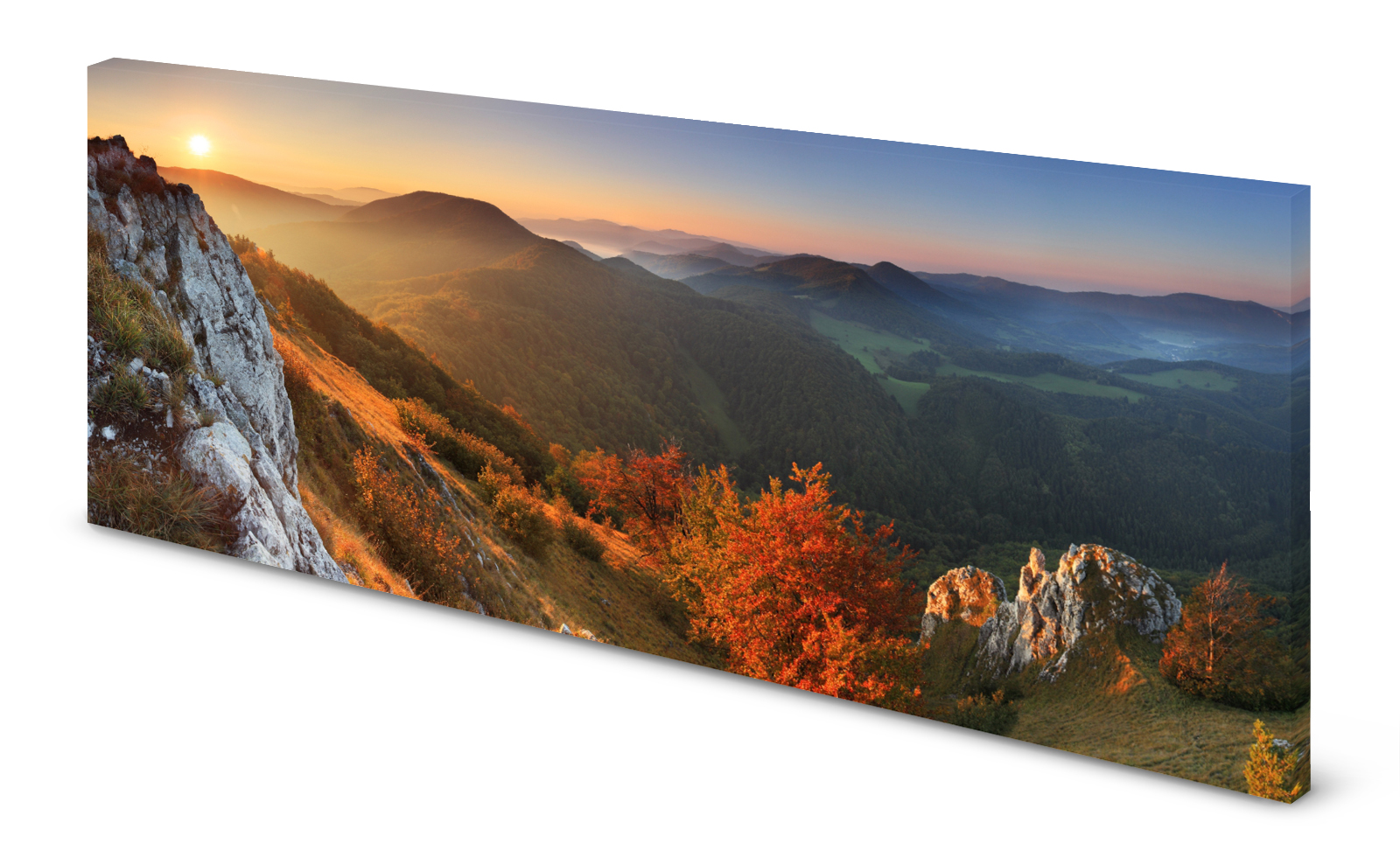 Magnettafel Pinnwand Bild Berge Horizont Herbst gekantet