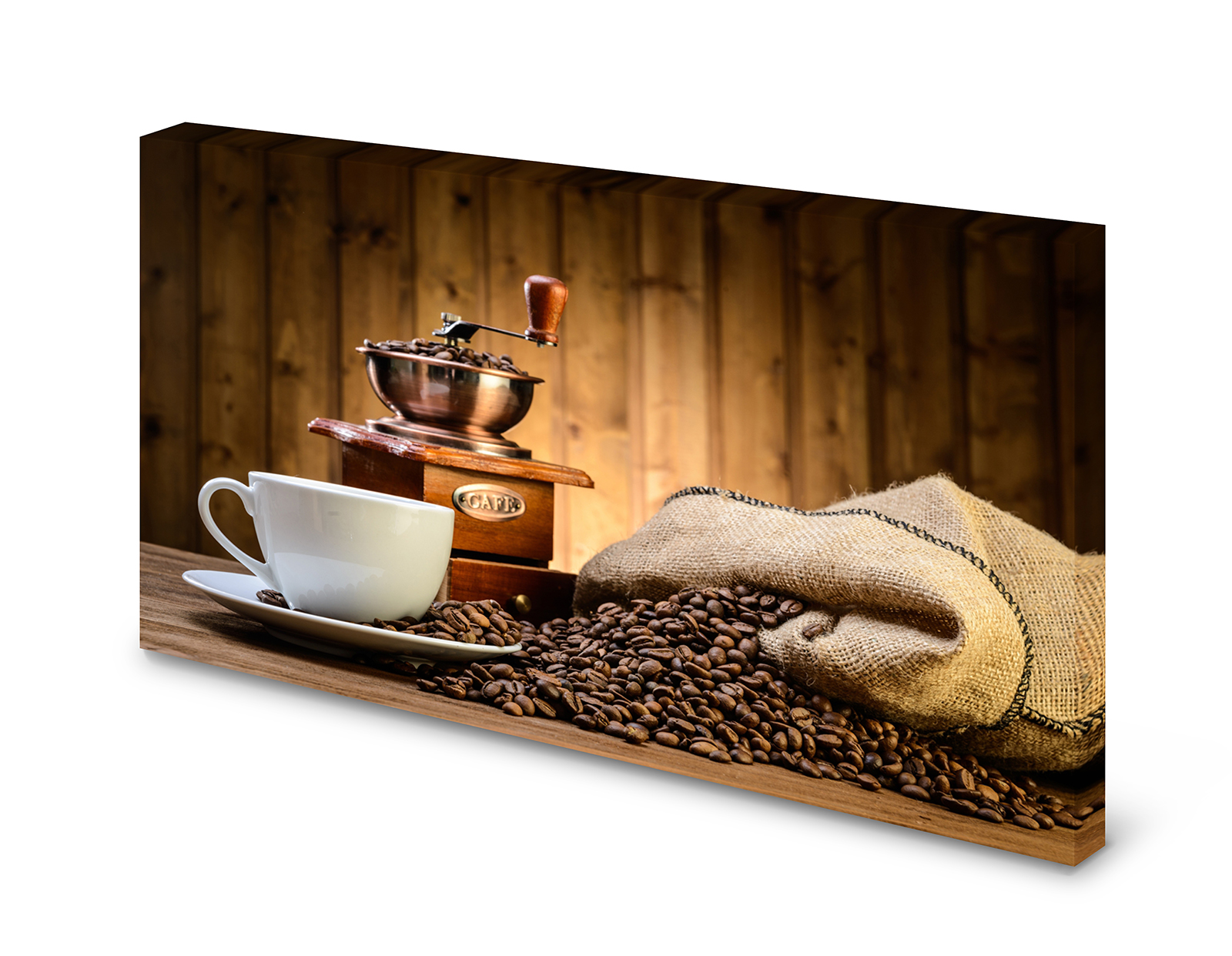 Magnettafel Pinnwand Bild Kaffeebohnen Kaffee Kaffeesack gekantet
