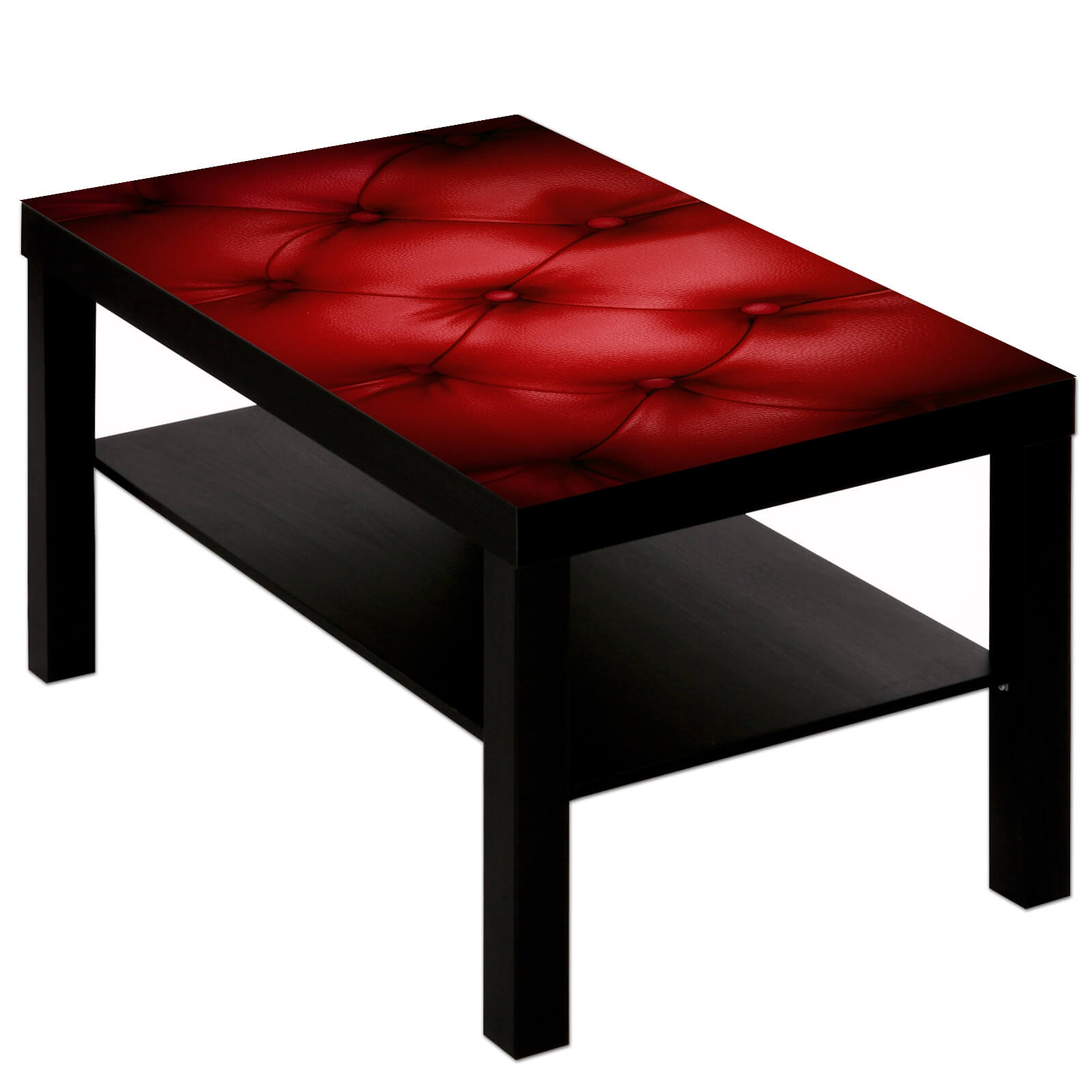 Couchtisch Tisch mit Motiv Bild Muster Leder in rot