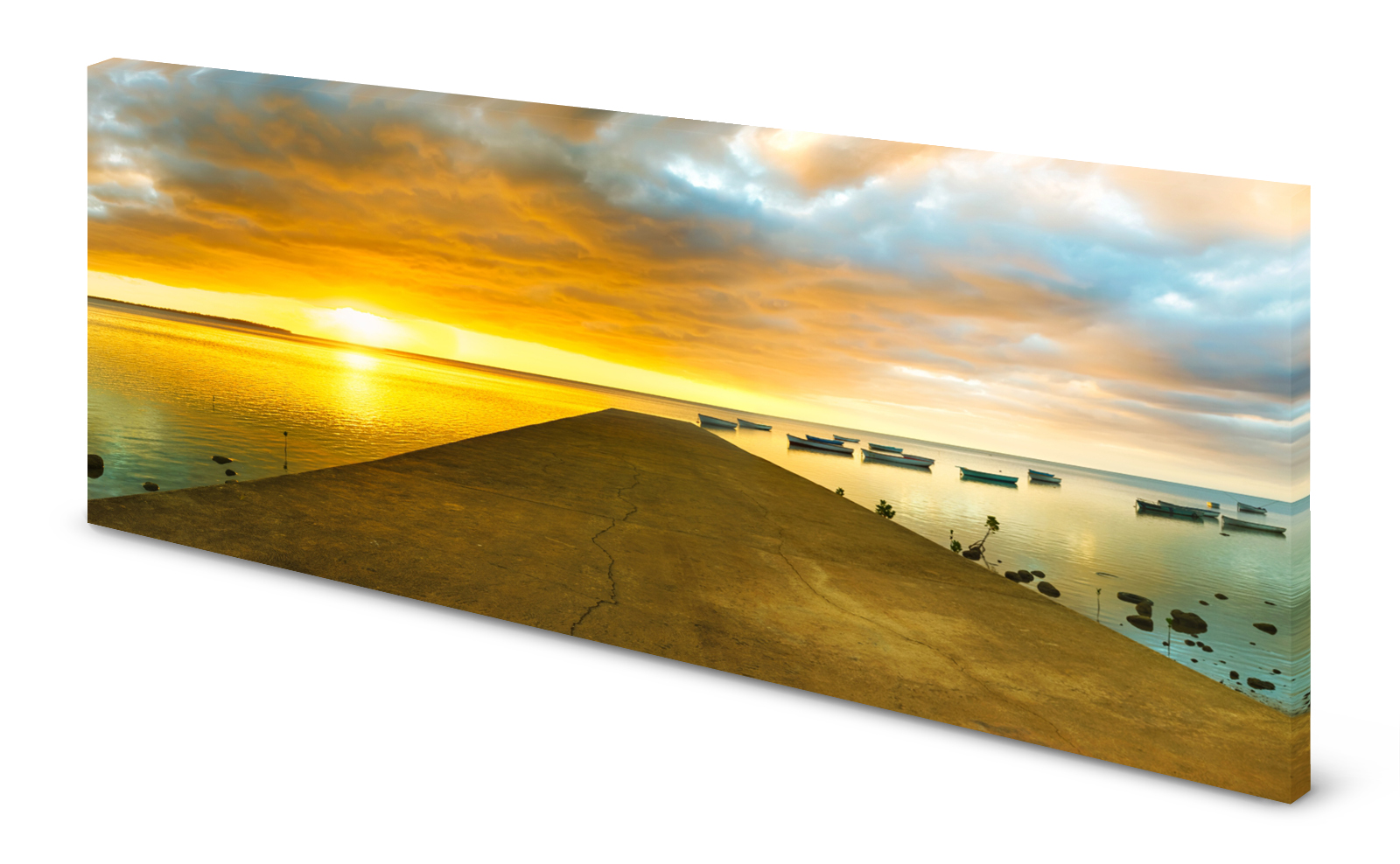 Magnettafel Pinnwand Bild Natur Steg Sonnenuntergang gekantet