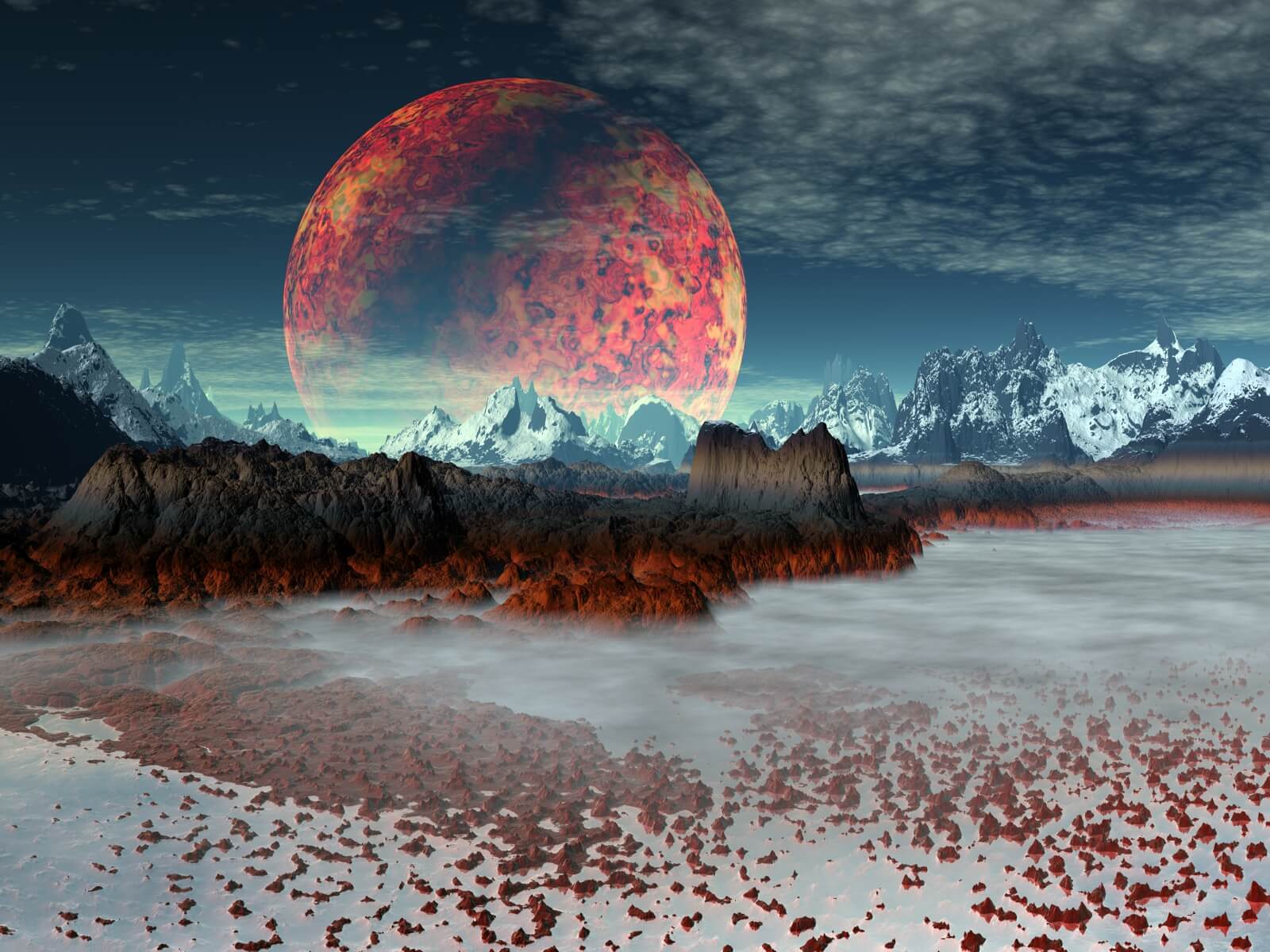 Vlies Tapete Poster Fototapete Science-Fiction Planet Wasser