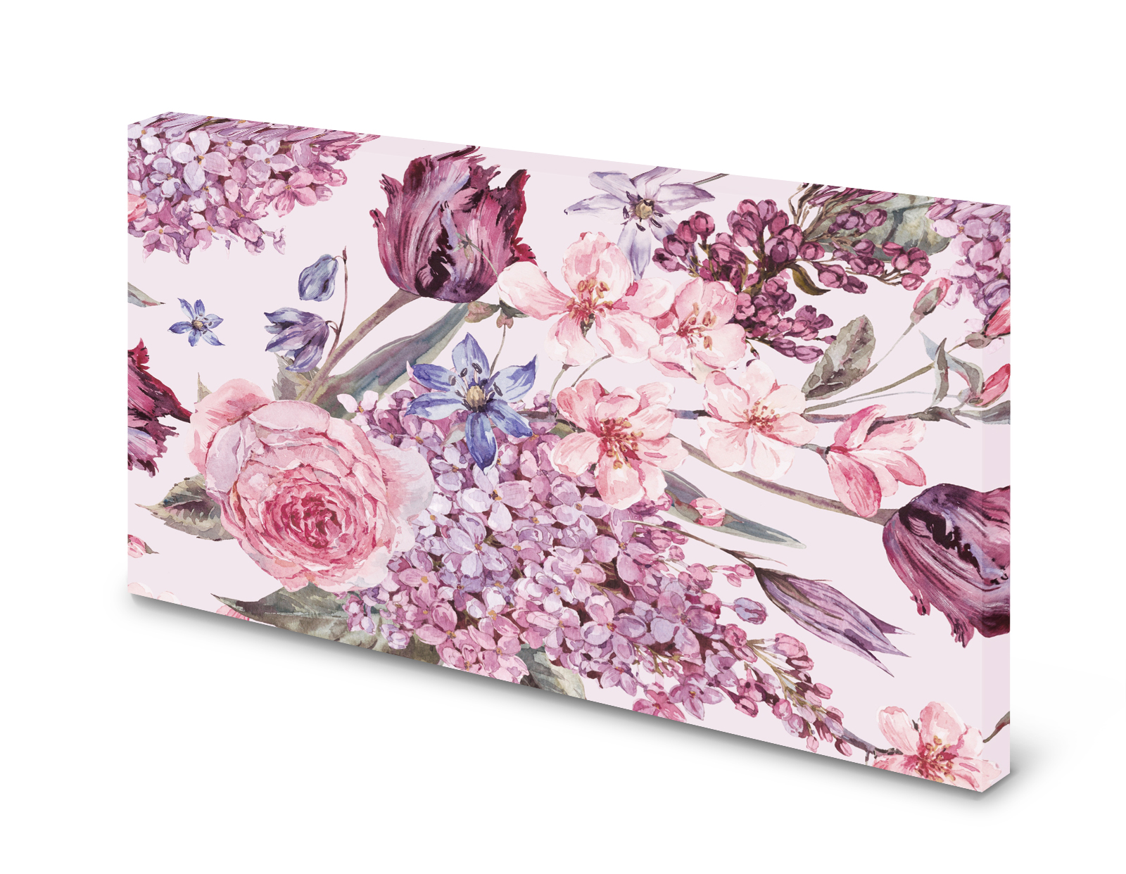 Magnettafel Pinnwand Bild Blumenmuster Blumen rosa lila Floral gekantet