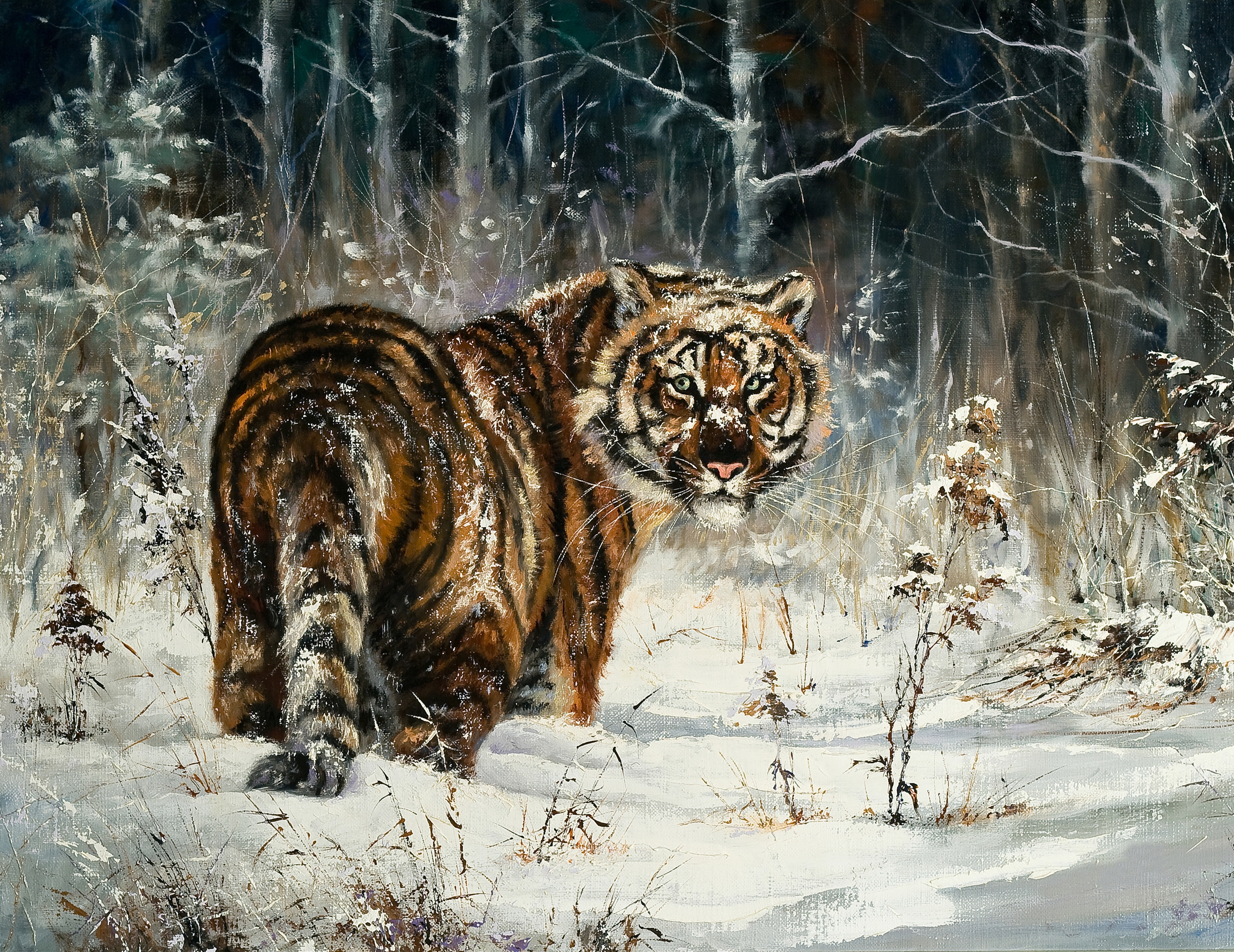 Leinwandbild Gemälde Tiger