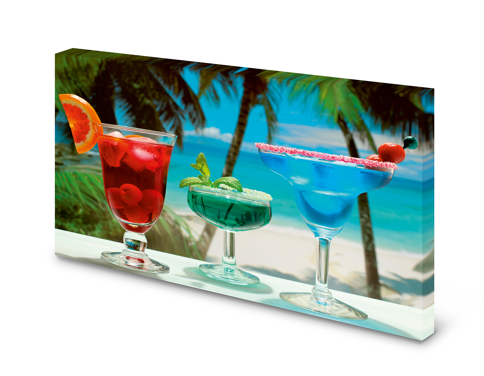 Magnettafel Pinnwand Bild Cocktail Strand Bar XXL gekantet