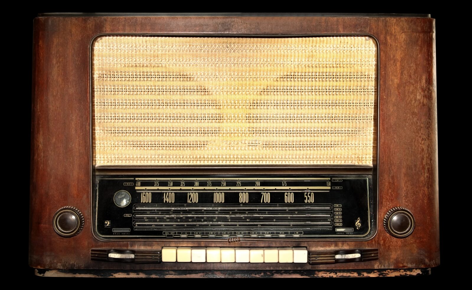 Couchtisch Tisch mit Motiv Bild altes Radio Nostalgie Antik