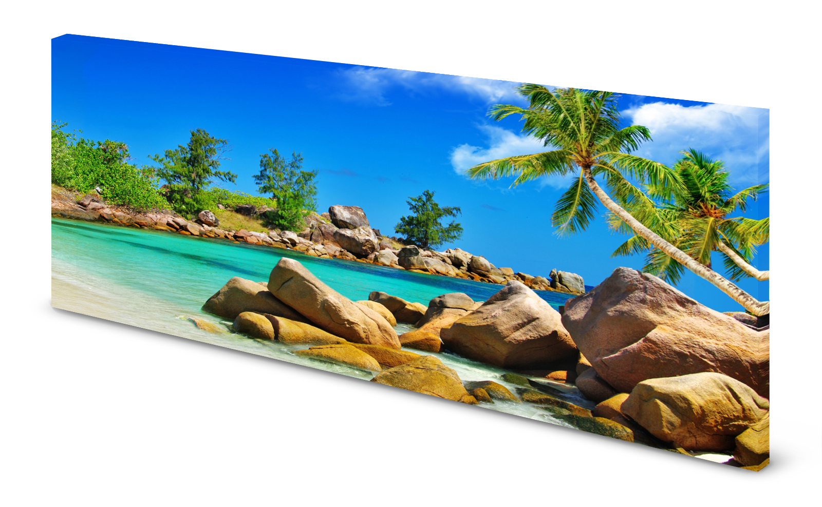 Magnettafel Pinnwand Bild Seychellen Felsen gekantet