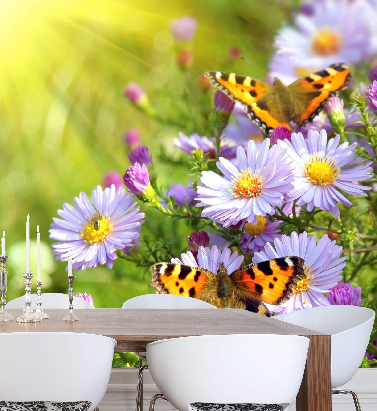 Vlies XXL-Poster Fototapete Natur & Blumen Schmetterlinge