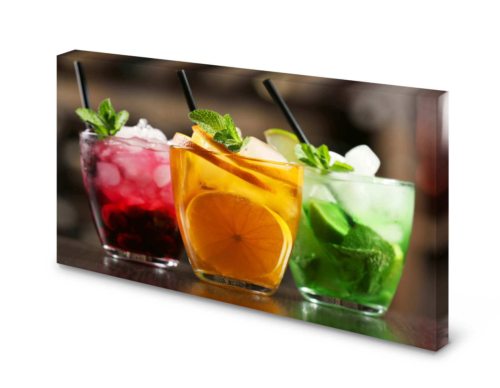 Magnettafel Pinnwand Bild Cocktail Saft Bar XXL gekantet