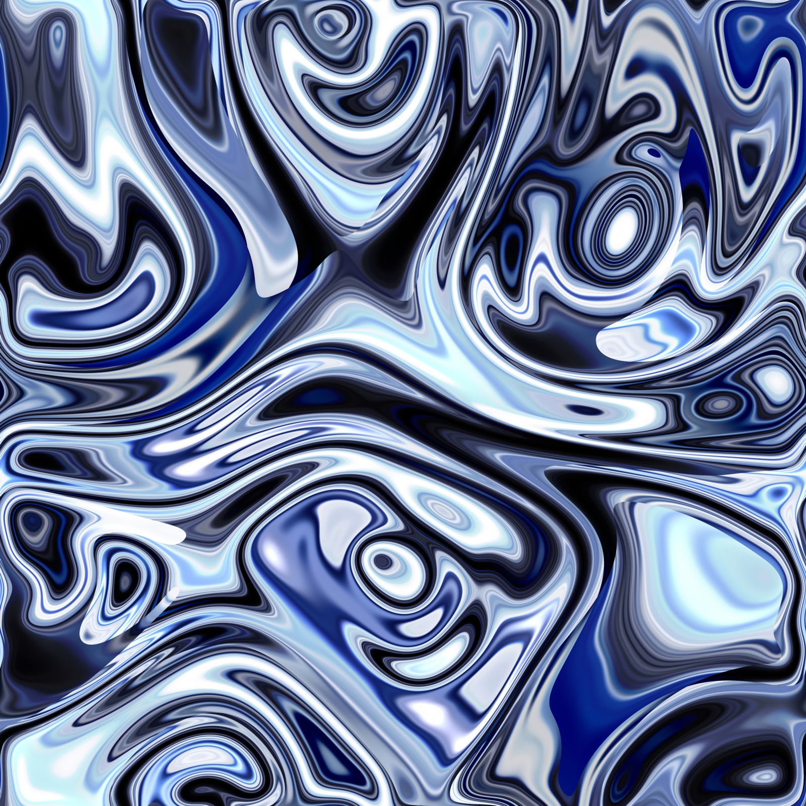 Beistelltisch Couchtisch mit Motiv Muster in blauen Wellen