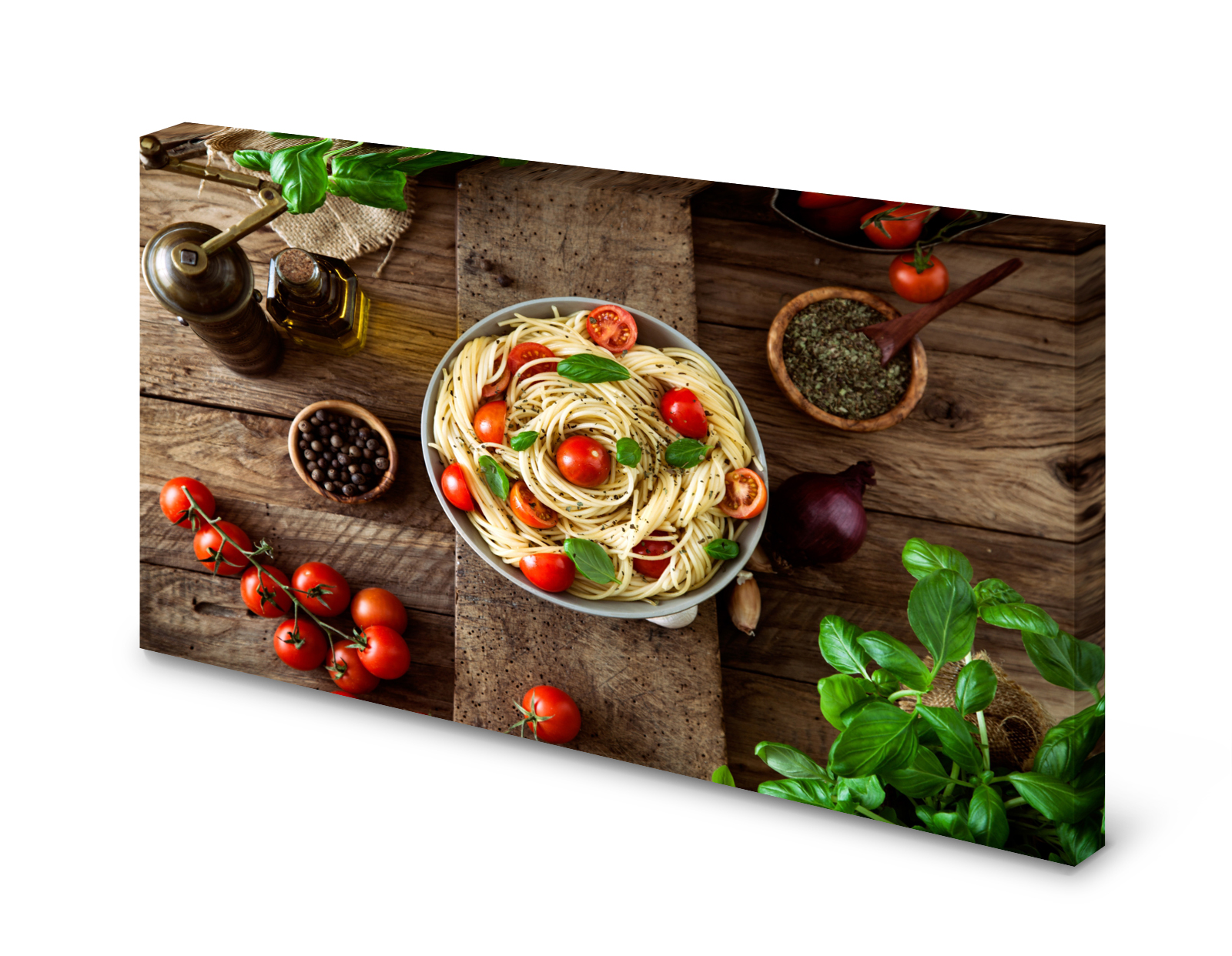Magnettafel Pinnwand Bild Spaghetti Pasta Holz rustikal