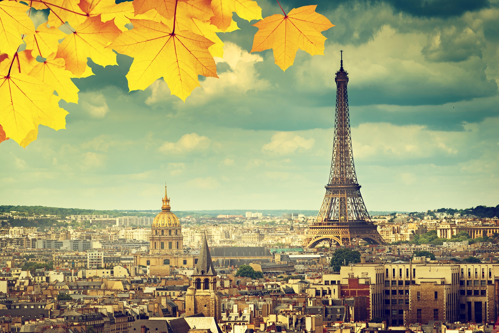 Magnettafel Pinnwand Bild Paris Eiffelturm Notre Dame Herbst