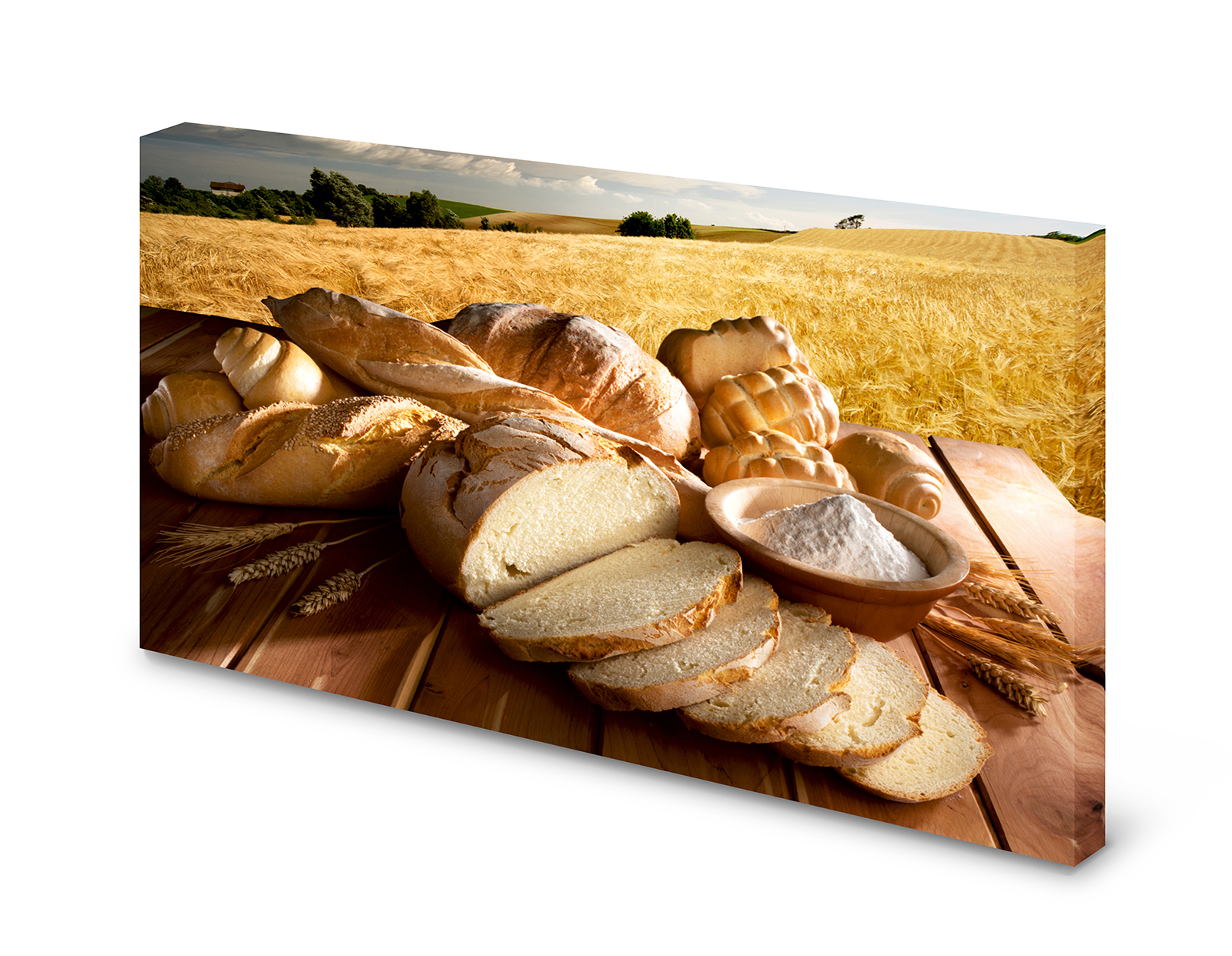 Magnettafel Pinnwand Bild Brot Weizen Weizenfeld