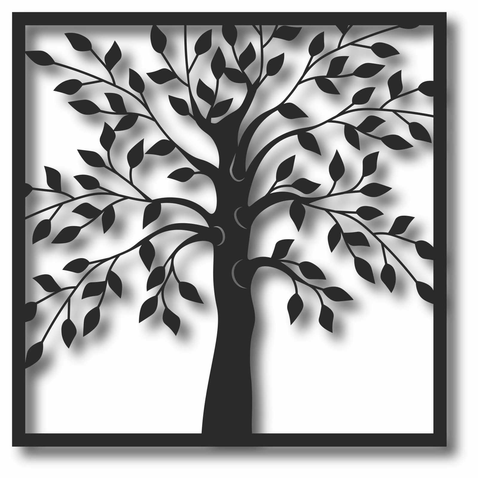 Bild Wandbild 3D Wandtattoo Acryl Mobile Quadrat Baum Blätter