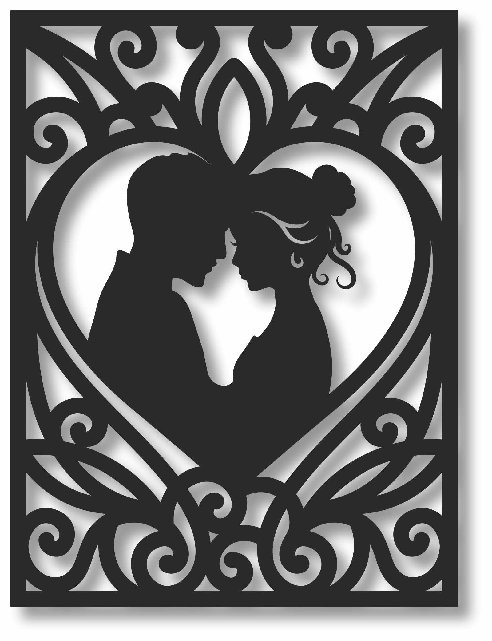Bild Wandbild 3D Wandtattoo Acryl Mobile Paar Retro Liebe Love