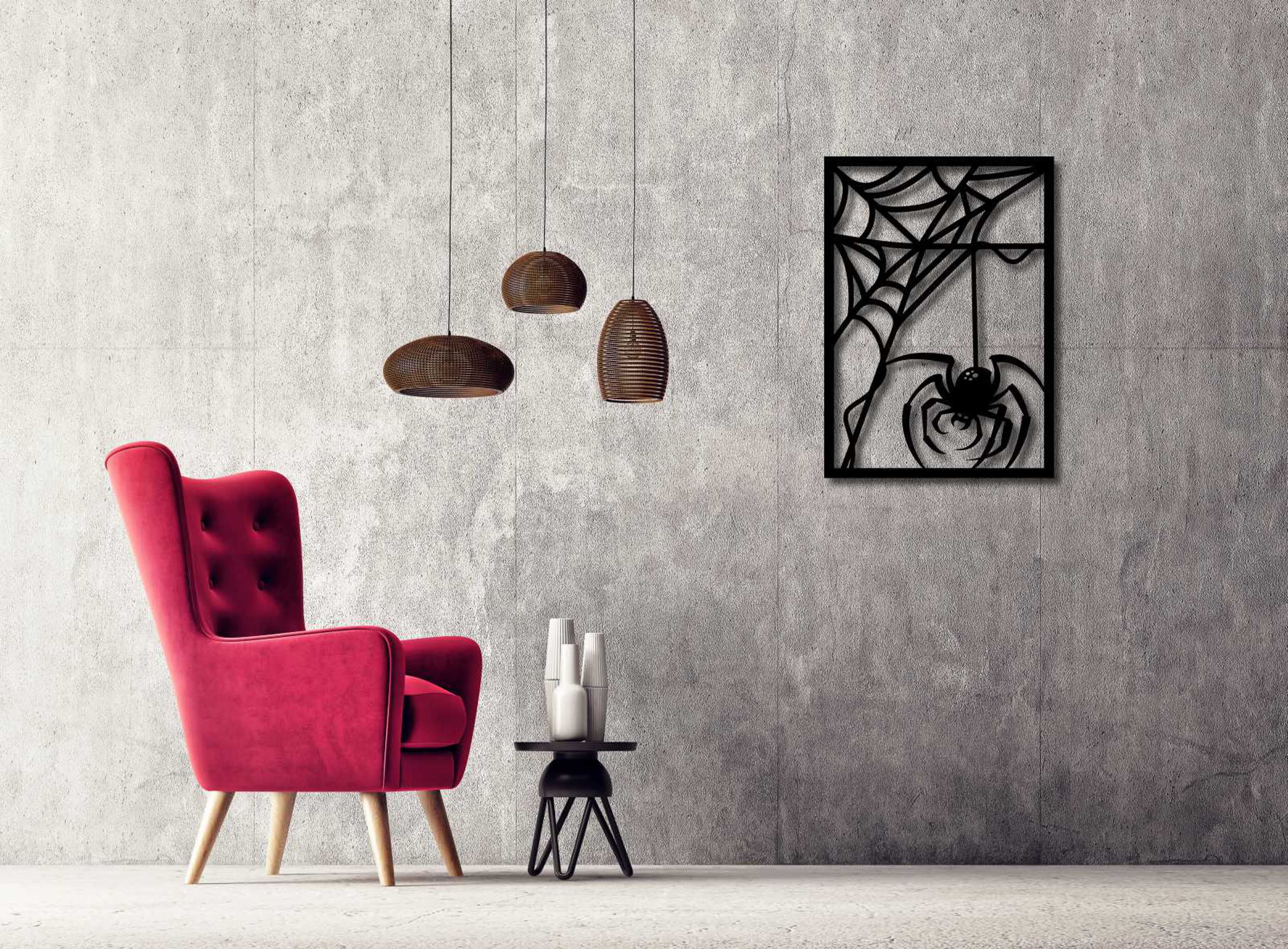 Bild Wandbild 3D Wandtattoo Acryl Mobile Spinne Netz Spinnennetz